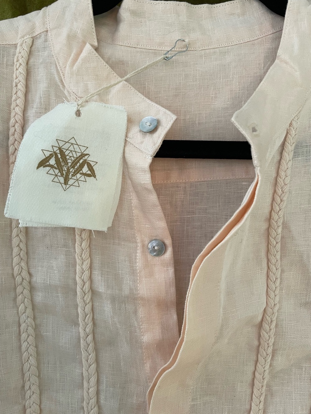 Aya Sacred Wear Men’s Linen Shirt - Picture 4 of 8